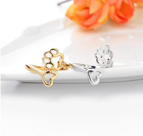 Cat Paw Open Ring - Cute Cat Design Ring