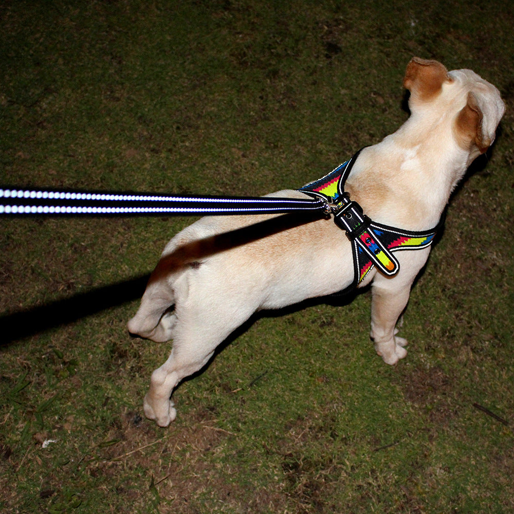 Reflective Pet Harness in Colorful Printed Oxford Fabric