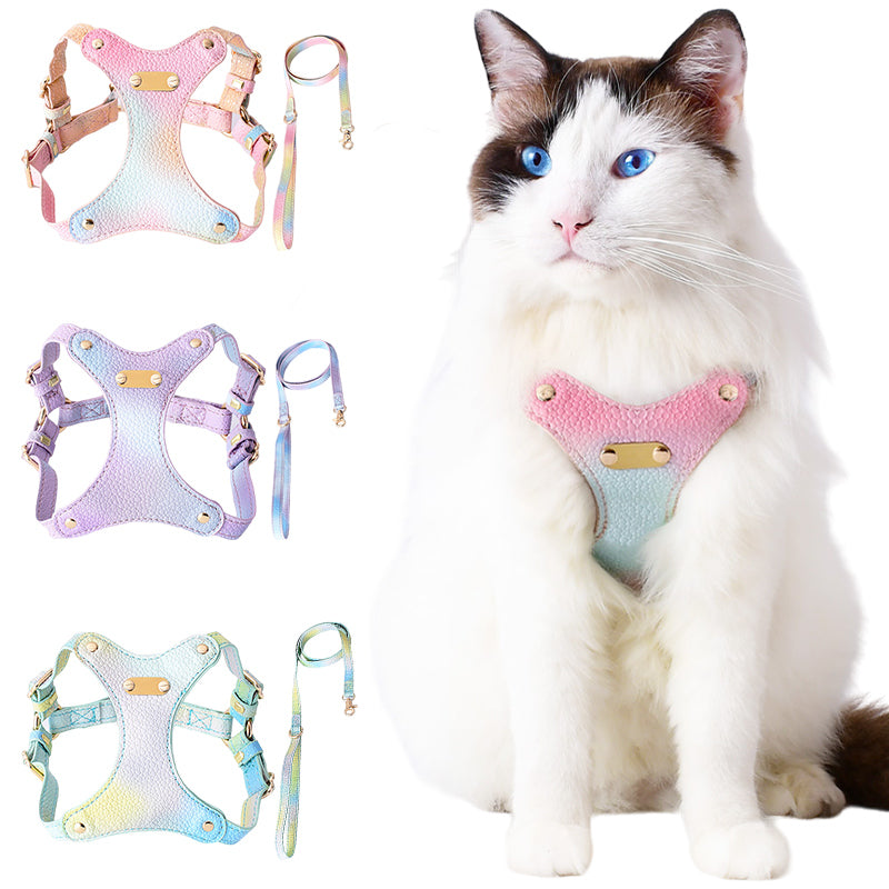 Adjustable Waterproof Leather Pet Harness
