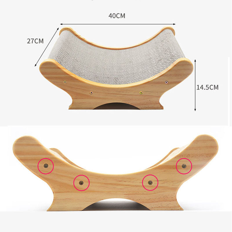 Wood Cat Scratching Board and Bed for Pets