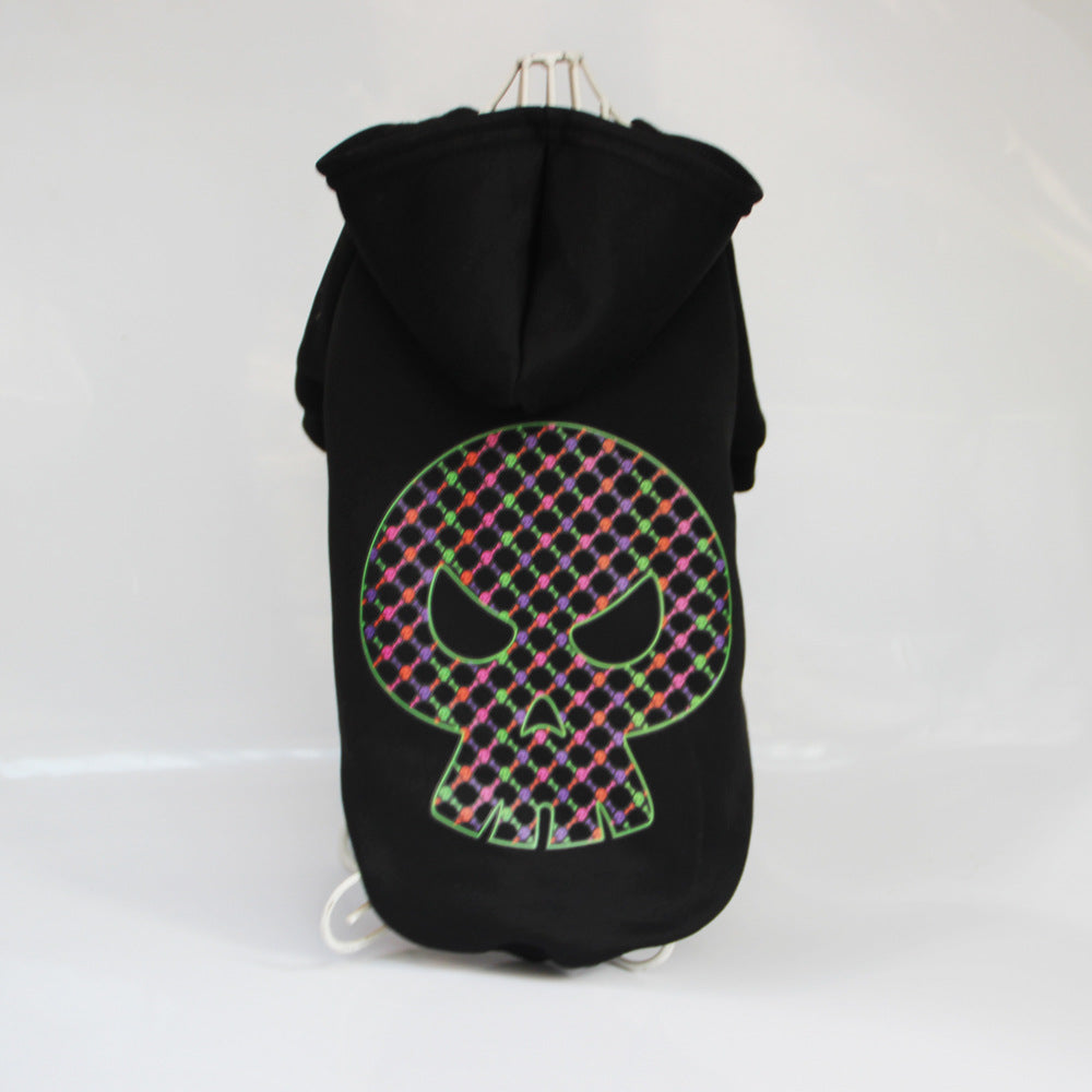 Skull Printed Cotton Dog Coat for Halloween