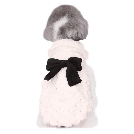Elegant Bowknot Plush Dog Coat for Pets (Spring/Fall)