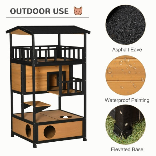 Wooden Outdoor Cat House, Wild Cat Shelter