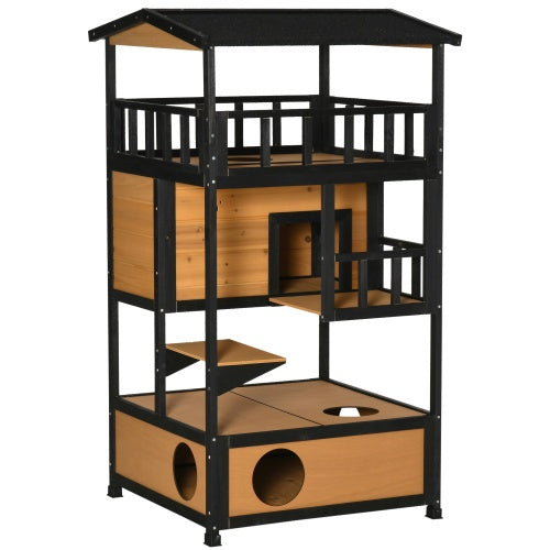 Wooden Outdoor Cat House, Wild Cat Shelter