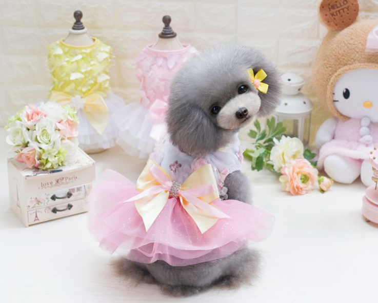 Candy Color Dog Dress, Princess Tulle Summer Outfit