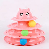 Cat Toy with Three-Tier Tower and Spinning Ball