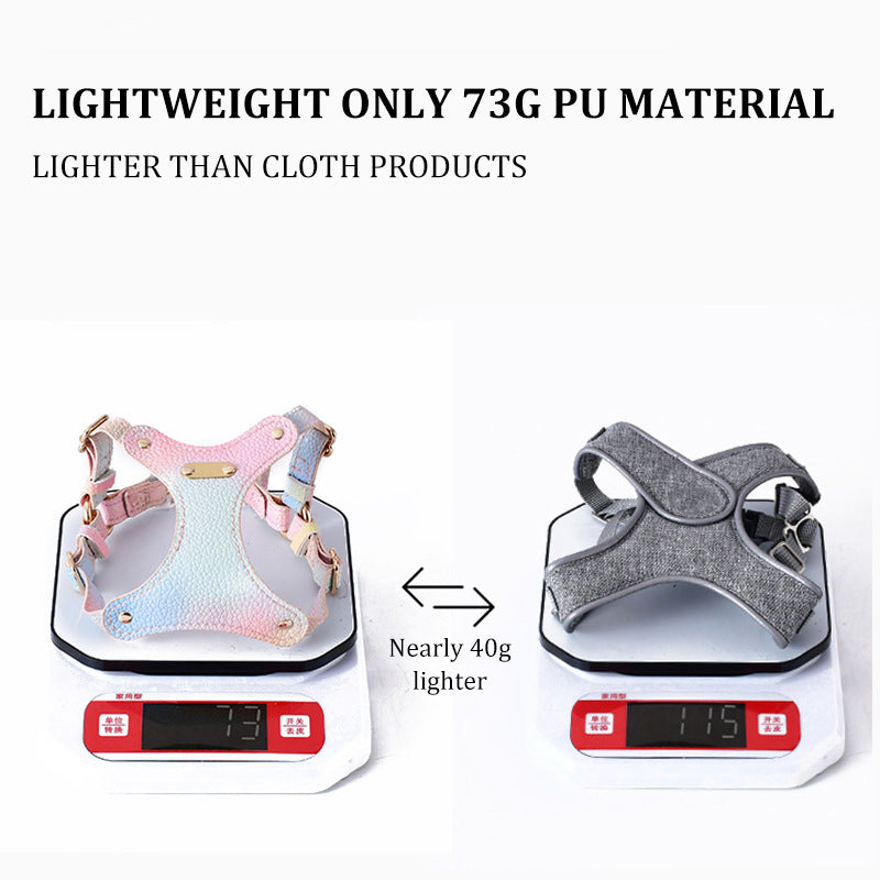 Adjustable Waterproof Leather Pet Harness