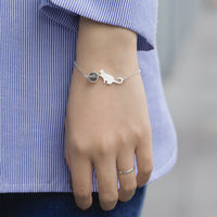 Moonstone Cat Bracelet - Sweet Cat Silver Jewelry