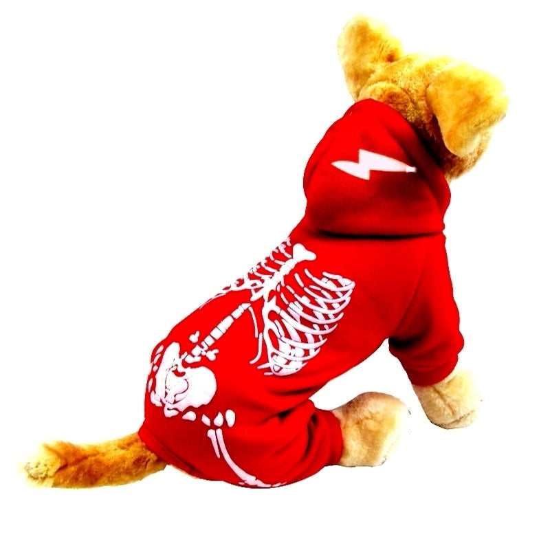 Glow-in-the-Dark Skeleton Costume for Small Dogs