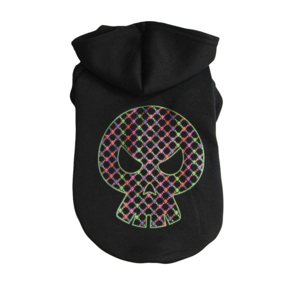 Skull Printed Cotton Dog Coat for Halloween