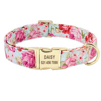 Personalized Printed Dog Collar Leash Set