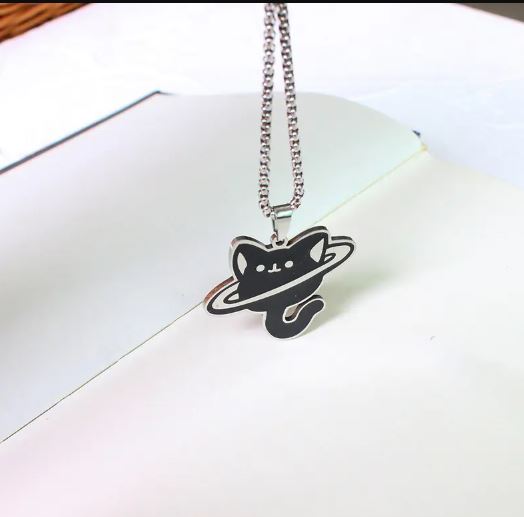 Cat in a Box Necklace - Creative Black Cat Pendant