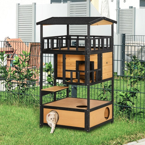 Wooden Outdoor Cat House, Wild Cat Shelter