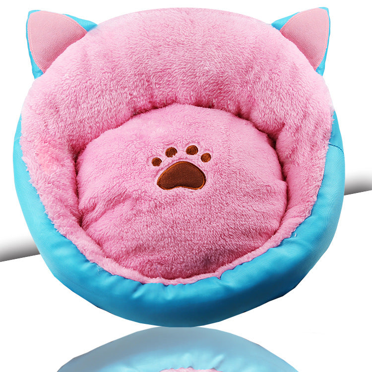 Cat Ears Warm Padded Pet Nest for Cozy Comfort