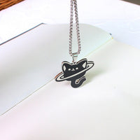 Cat in a Box Necklace - Creative Black Cat Pendant
