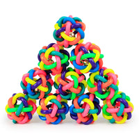 Colorful 5.5cm Leather Rainbow Dog Toy Ball
