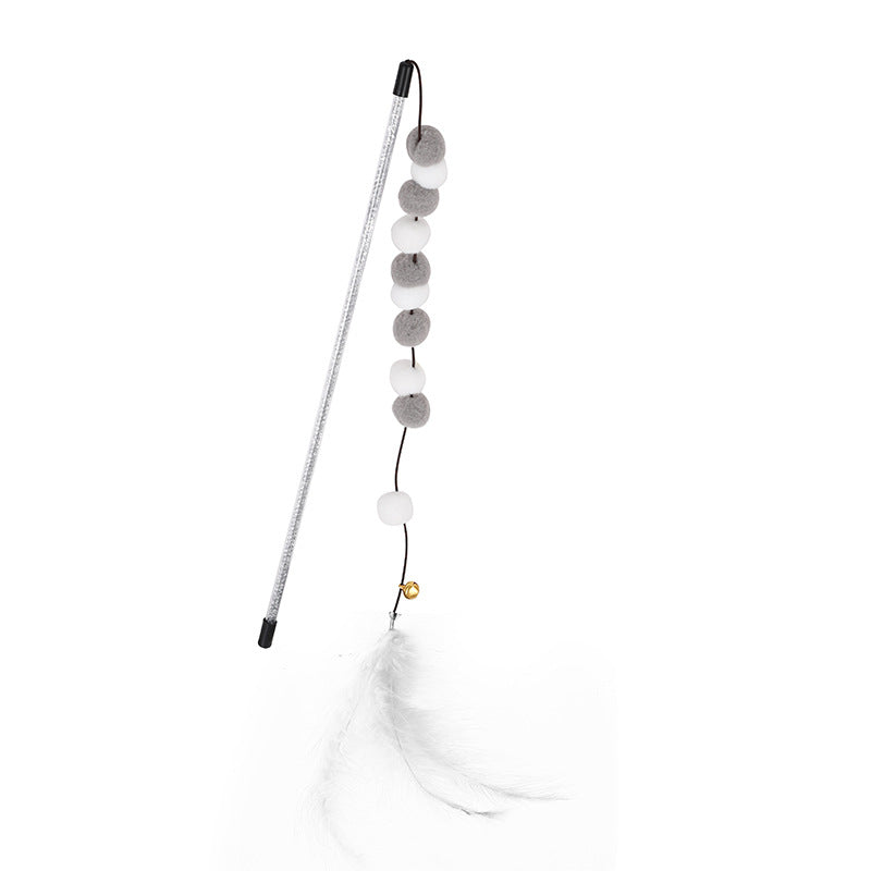 Factory Direct Cat Teaser Wand with Pom Poms