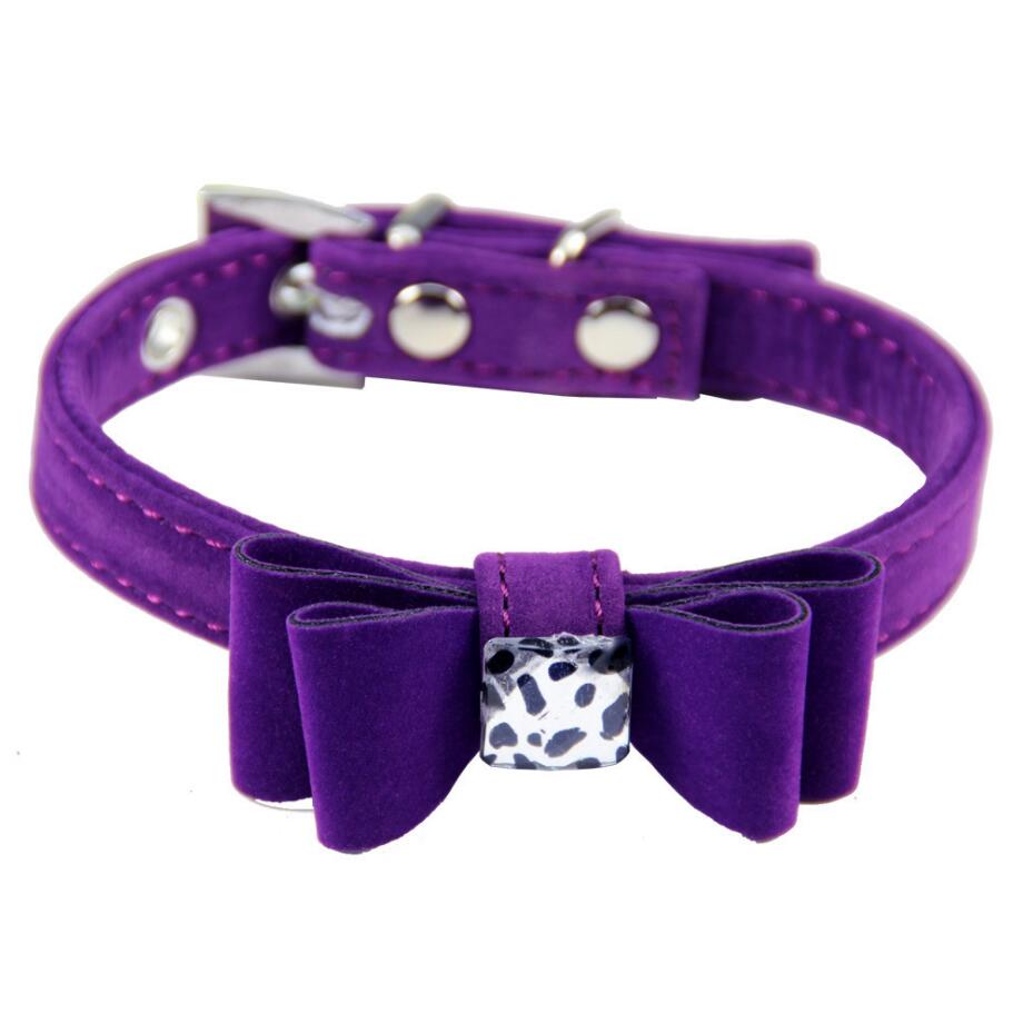Flocking Cloth Bow Style Dog Collar