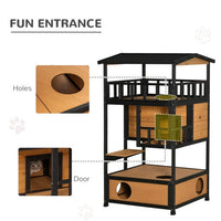 Wooden Outdoor Cat House, Wild Cat Shelter