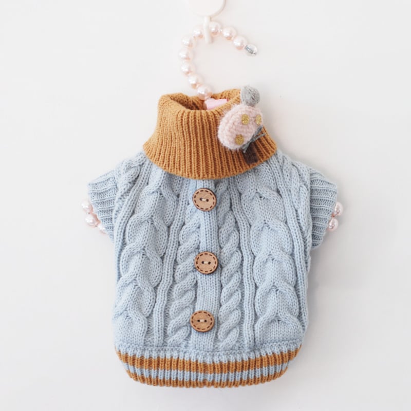 Classic Knitted Pet Sweater for Small Dogs and Cats