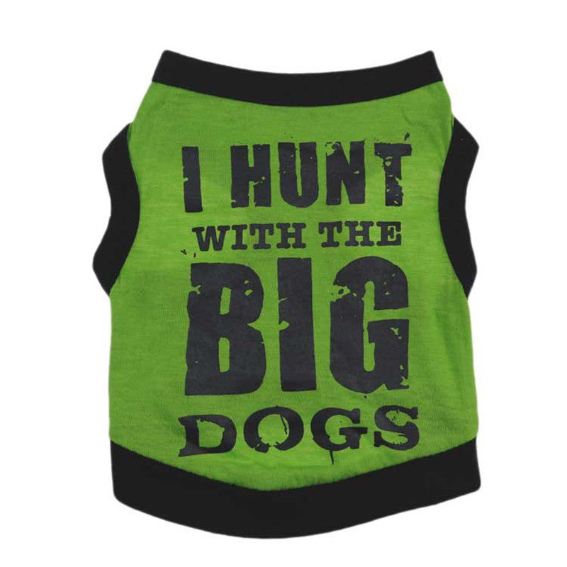 Cotton Black Printed Big Dog Vest for Pets