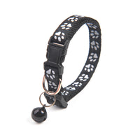Cute Solid Color Puppy Bell Collar with Footprints