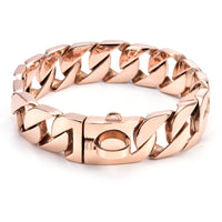 Rose Gold Stainless Steel 32MM Wide Dog Leash