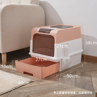 Large Closed Cat Litter Box with Anti-Splash Design