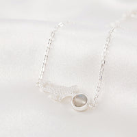 Moonstone Cat Bracelet - Sweet Cat Silver Jewelry
