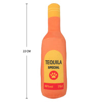 Plush Stuffed Vodka Whiskey Bottle Dog Toy