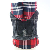 Plaid Denim Vest for Bichon Teddy Bulldog Dogs