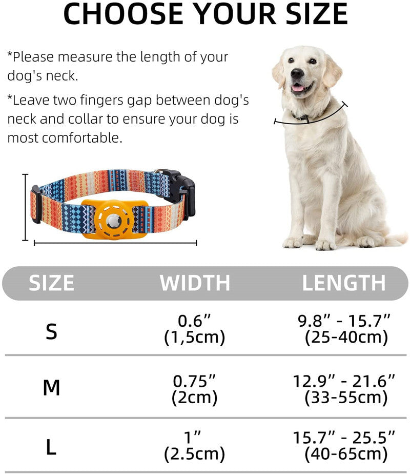 Airtag Pet Collar with Digital Print for Apple Airtag