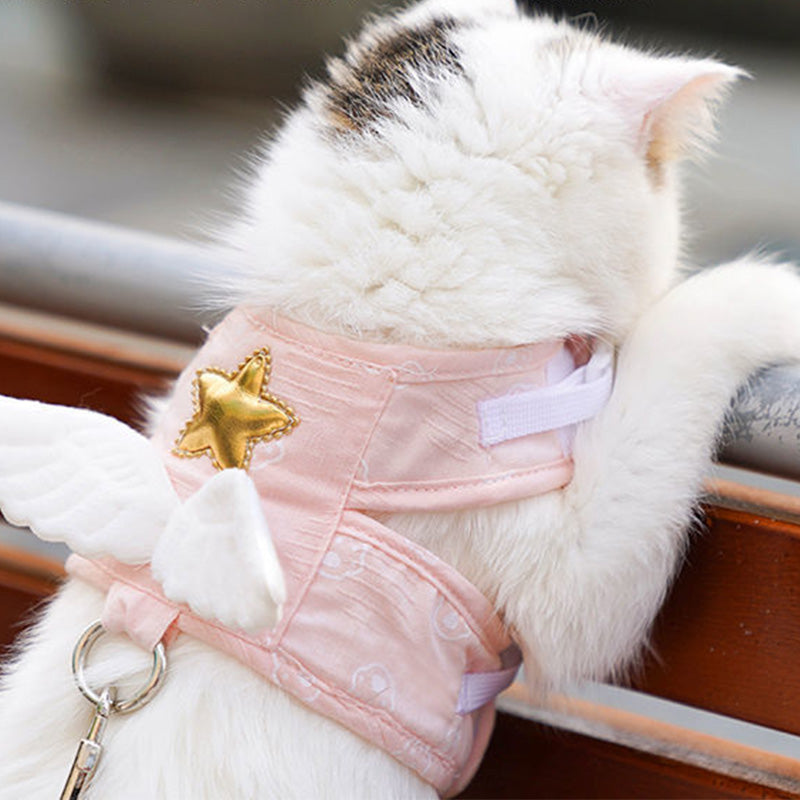 Kawaii Angel Wing Harness and Leash for Pets