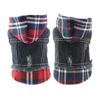 Plaid Denim Vest for Bichon Teddy Bulldog Dogs