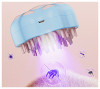 Pet Grooming Brush with Cat Paw Design and UV Sterilization