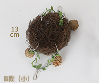 Parrot Nesting Boxes with Grass Weaving and Pine Wood