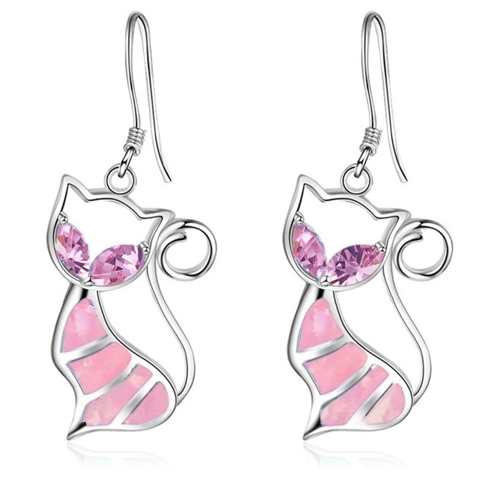 Creative Cat Opal Earrings - Cat Jewelry Accessories