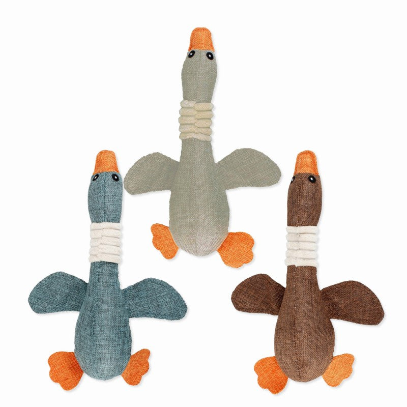 Pet Sounding Toys for Dogs - Linen Wild Goose Design
