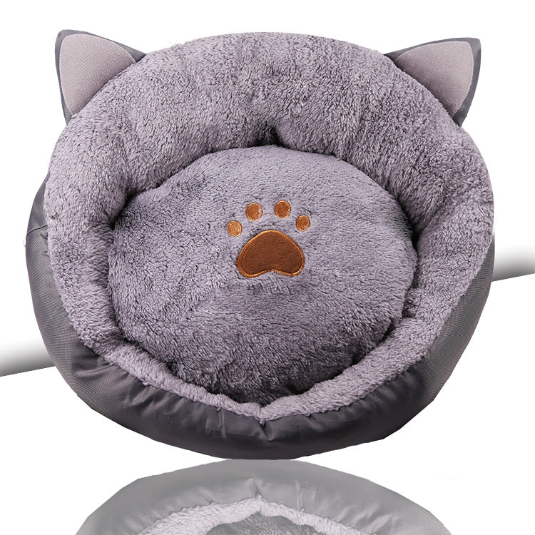 Cat Ears Warm Padded Pet Nest for Cozy Comfort