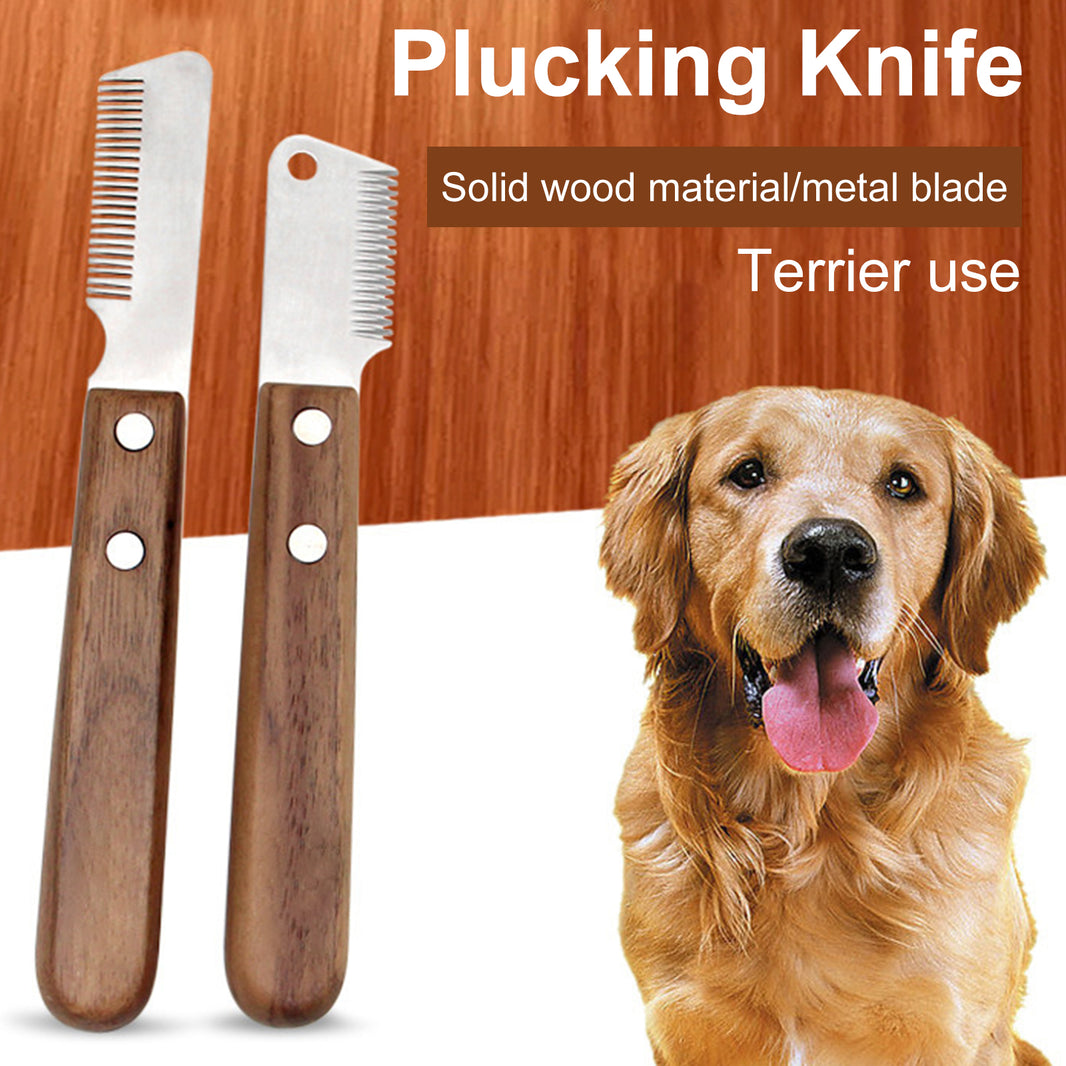 Stainless Steel Brush for Dog Cleaning with Wooden Handle