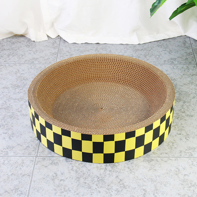 Large Round Cat Scratching Bowl and Bed Combo
