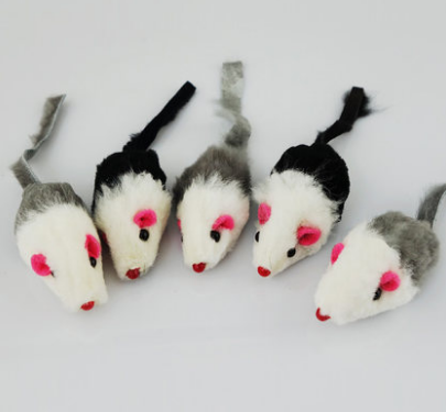 Cat Toy Set of 5 Plush Fake Mice for Playtime