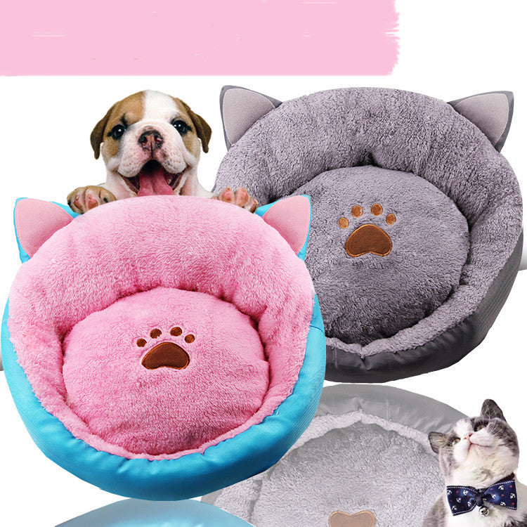 Cat Ears Warm Padded Pet Nest for Cozy Comfort