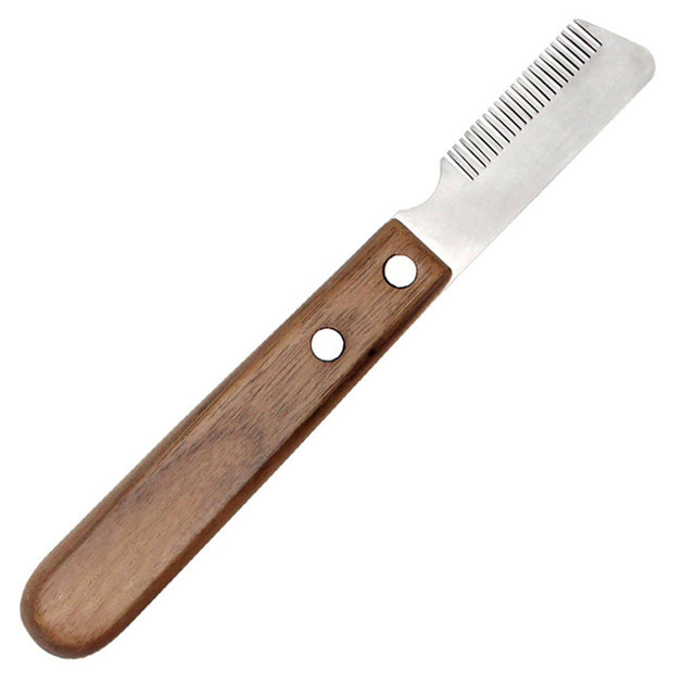 Stainless Steel Brush for Dog Cleaning with Wooden Handle