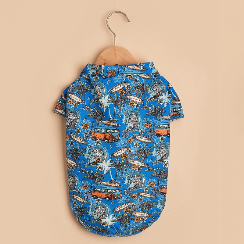 Cute Floral Summer Beach Shirt for Small Dogs and Cats