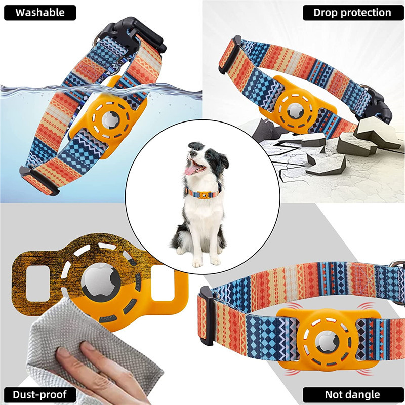 Airtag Pet Collar with Digital Print for Apple Airtag