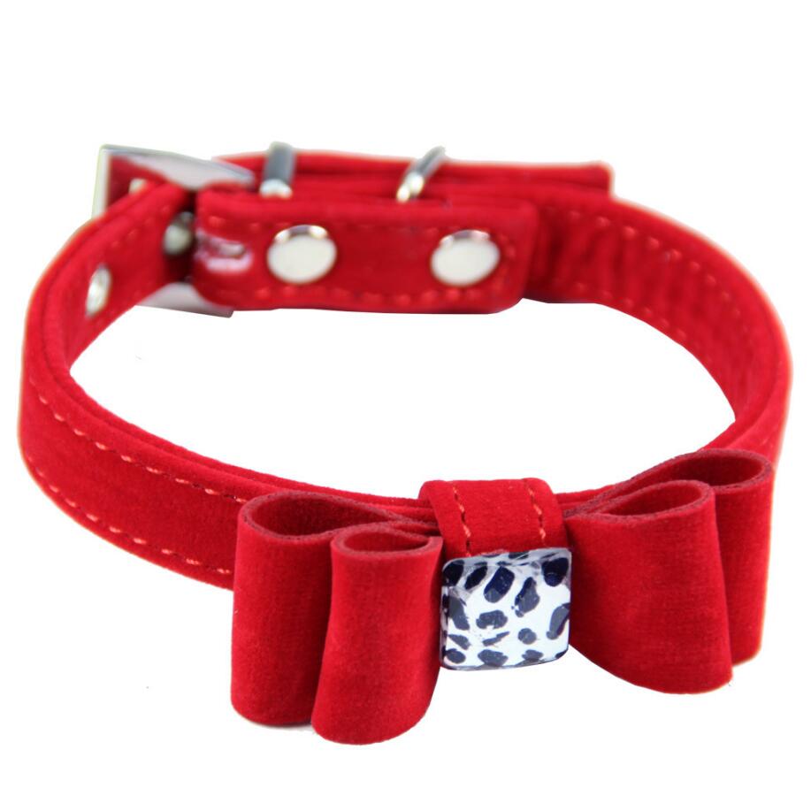 Flocking Cloth Bow Style Dog Collar