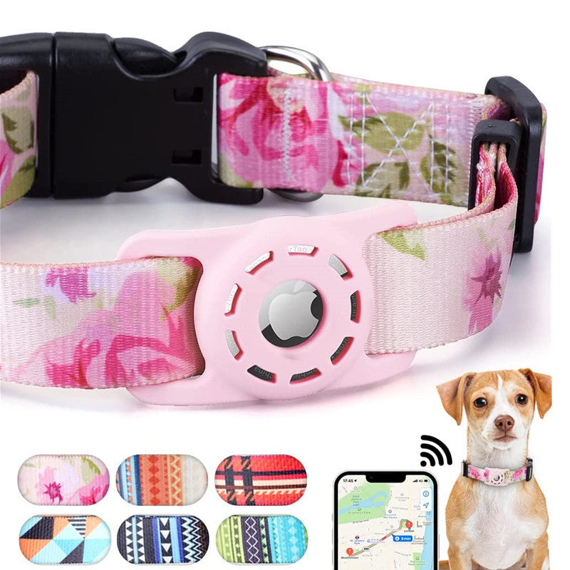 Airtag Pet Collar with Digital Print for Apple Airtag
