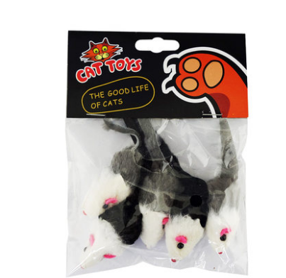Cat Toy Set of 5 Plush Fake Mice for Playtime