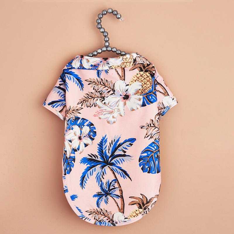 Cute Floral Summer Beach Shirt for Small Dogs and Cats